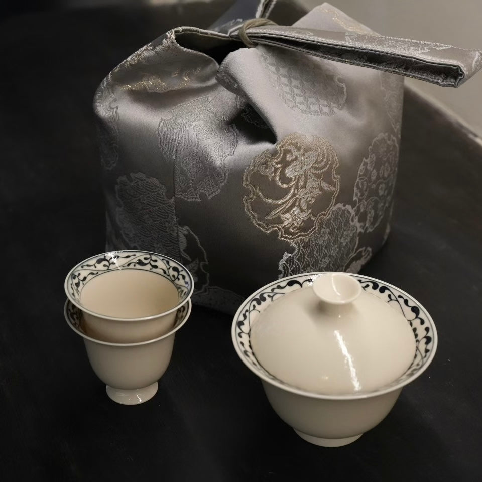 景德镇和歌缠枝莲盖碗缠枝莲闻香品茗杯（可搭配成套） – ZhaoTea LLC USA