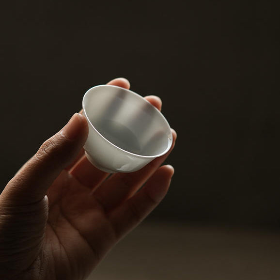 Bai Yu Ling · Pure White Ruoshen Tea Cup 白玉令 · 景德镇白瓷若深杯