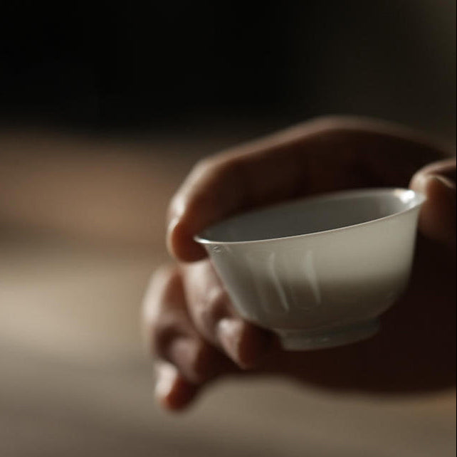 Bai Yu Ling · Pure White Ruoshen Tea Cup 白玉令 · 景德镇白瓷若深杯