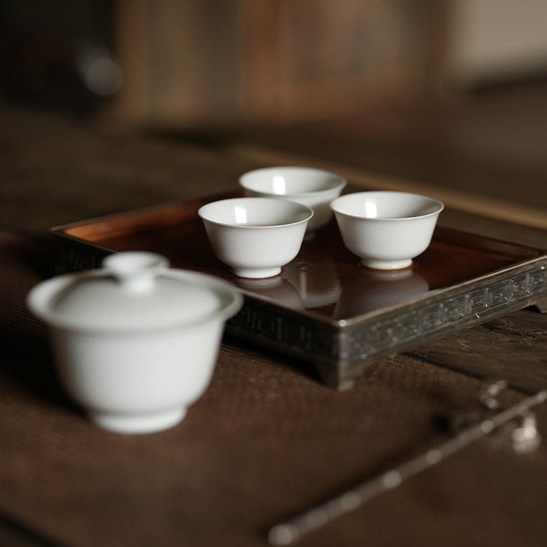 Bai Yu Ling · Pure White Ruoshen Tea Cup 白玉令 · 景德镇白瓷若深杯