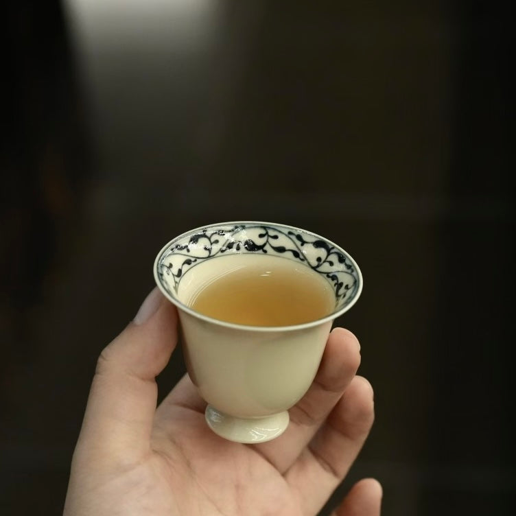 景德镇和歌缠枝莲盖碗缠枝莲闻香品茗杯（可搭配成套） – ZhaoTea LLC USA