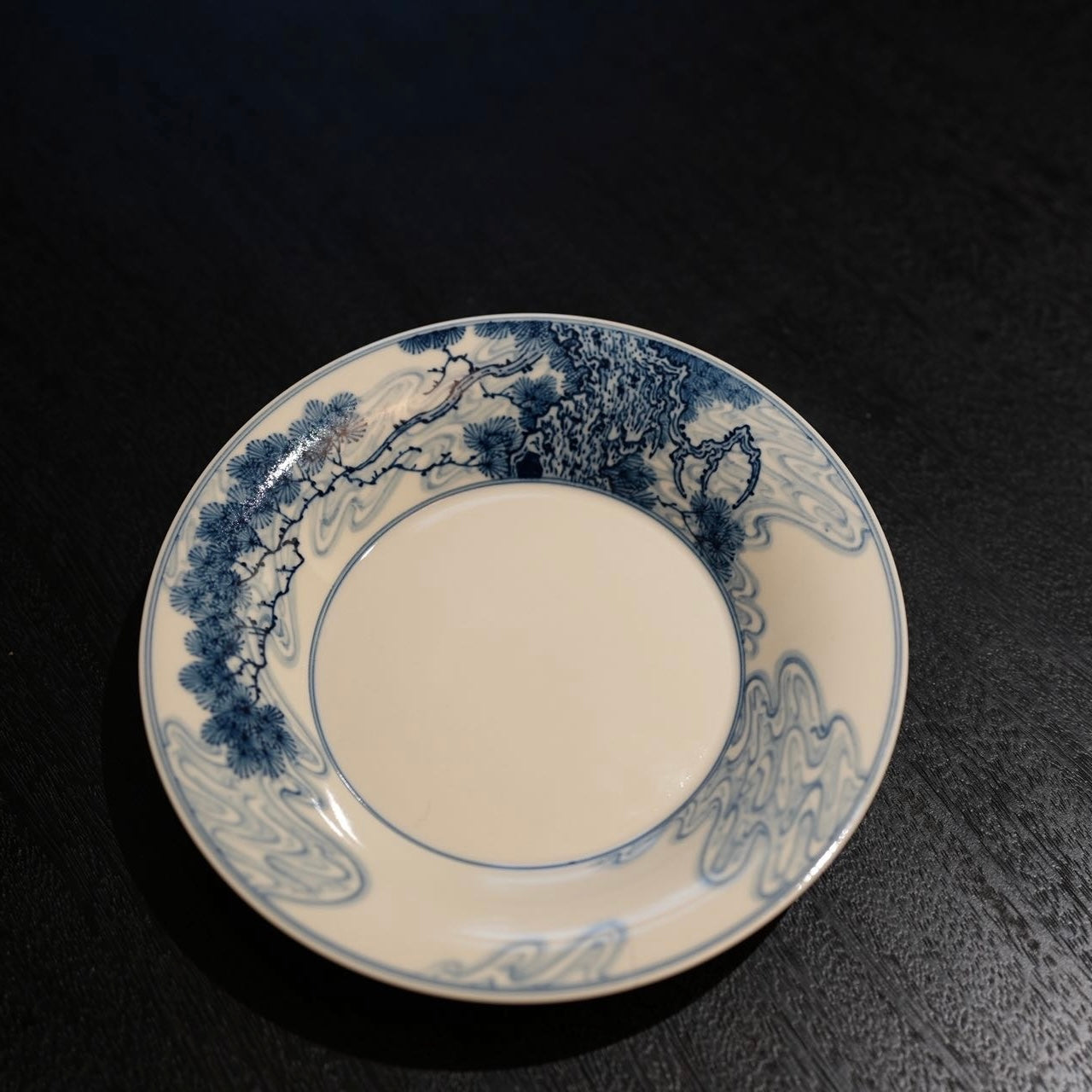 景德镇 和歌 青花古松马蹄壶承