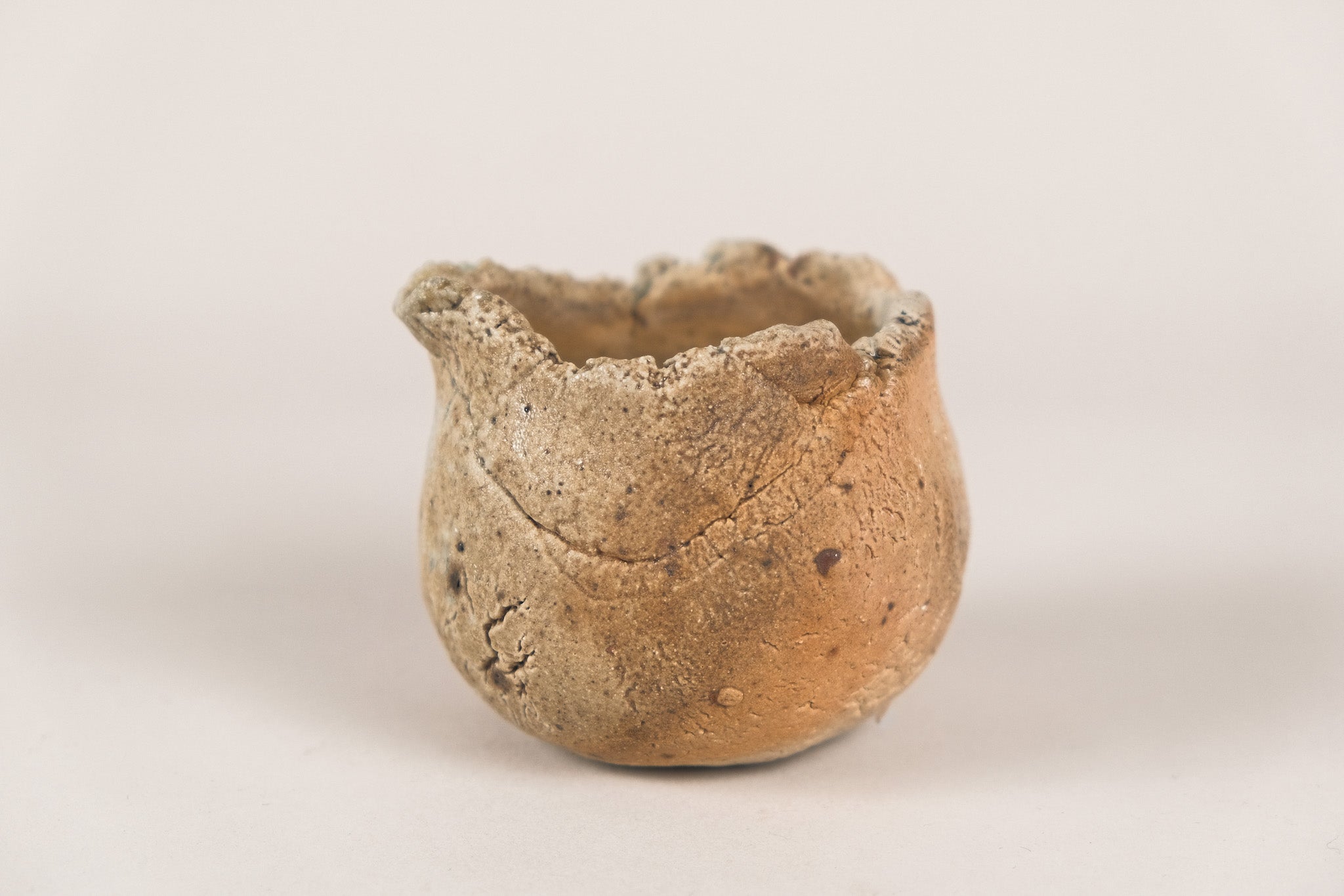 Fair Cup-Unglazed Wood-fired Fair Cup in Mottled Patterns