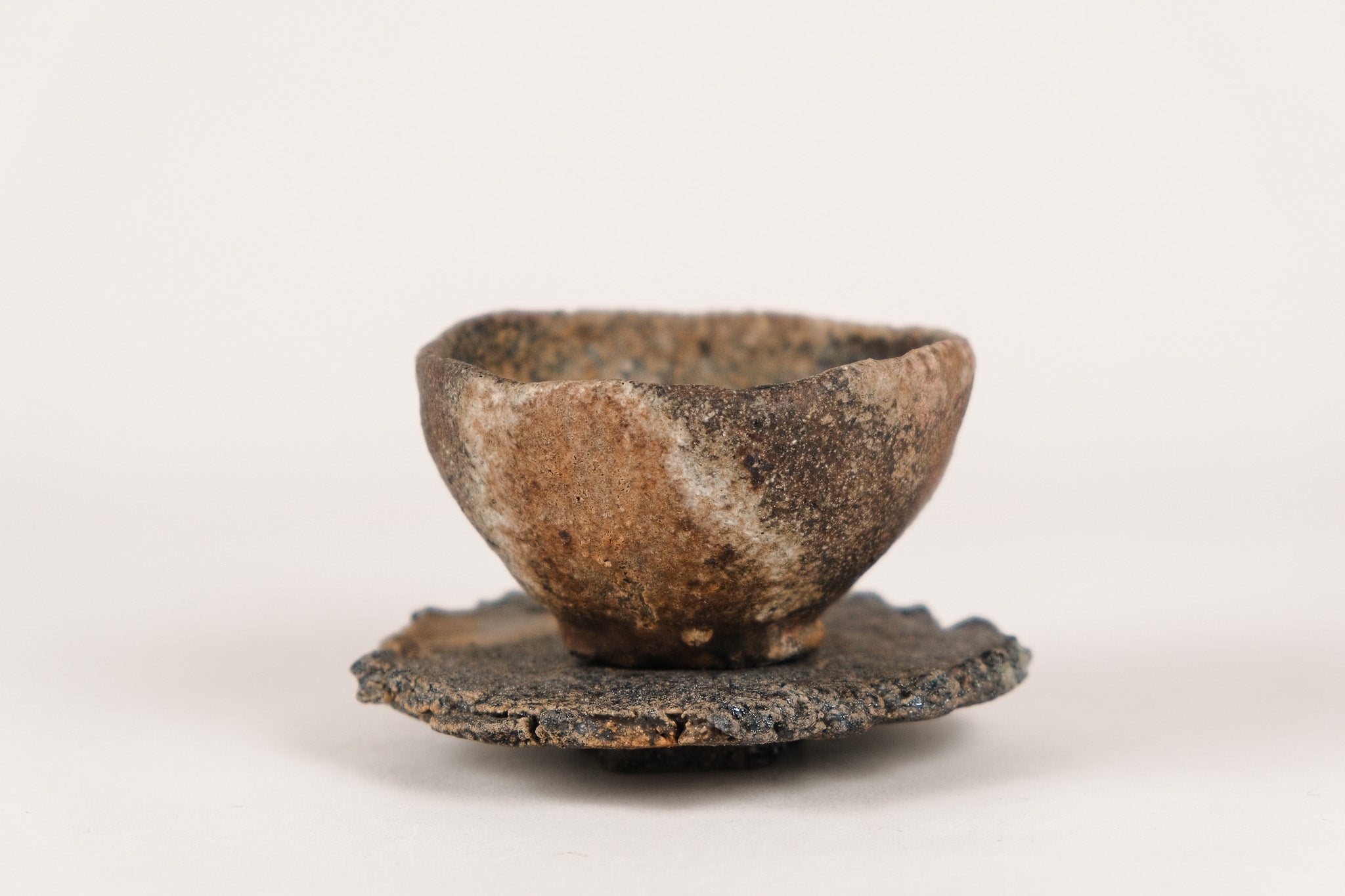 茶杯架-无釉木烧·可用作茶杯架或甜点盘