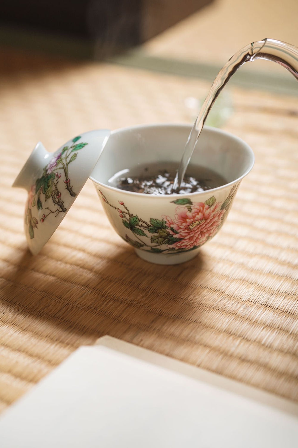 GaiWan · Jingdezhen Hand-Painted Full-Imaged Creation of Peony