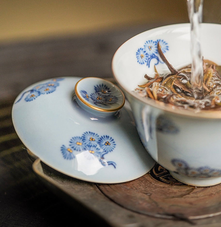 GaiWan - Jingdezhen Blue and White Porcelain Pine Needle