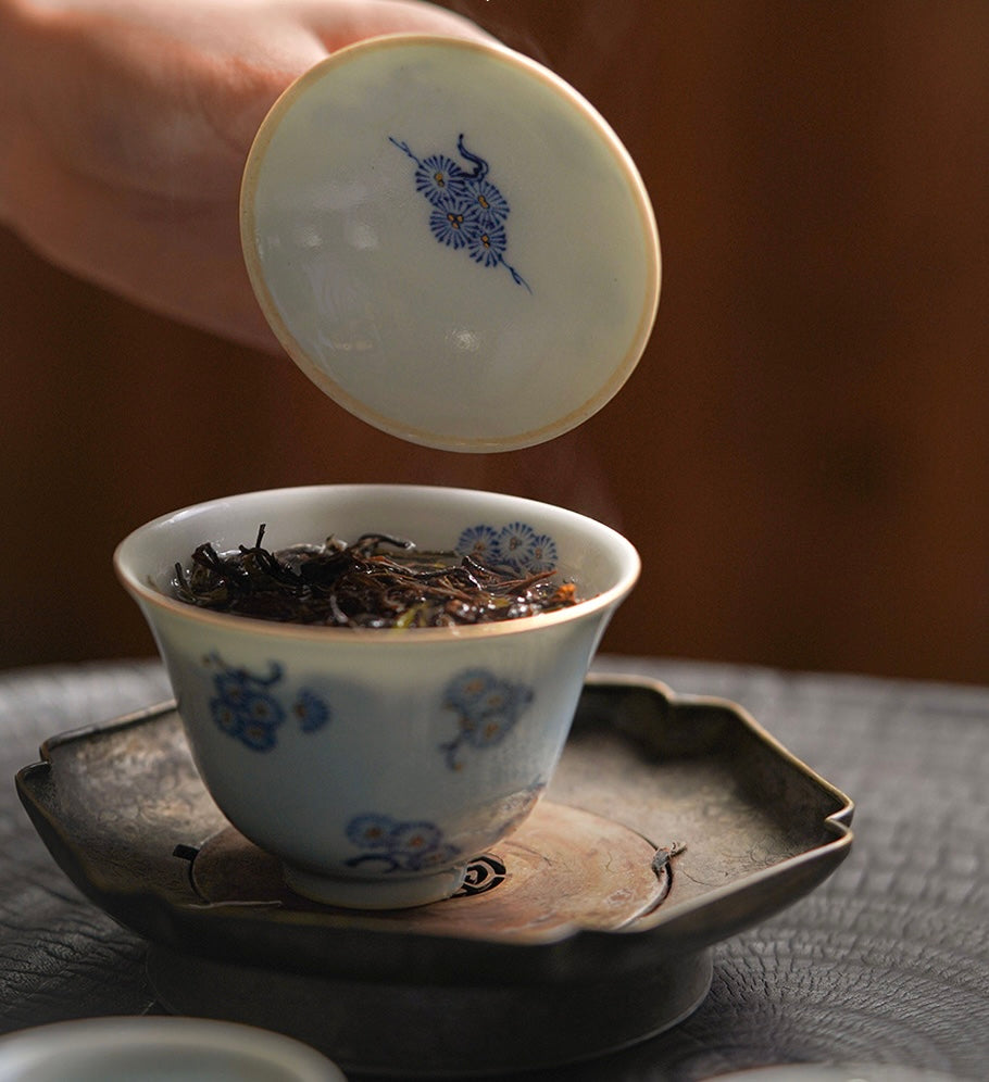 GaiWan - Jingdezhen Blue and White Porcelain Pine Needle