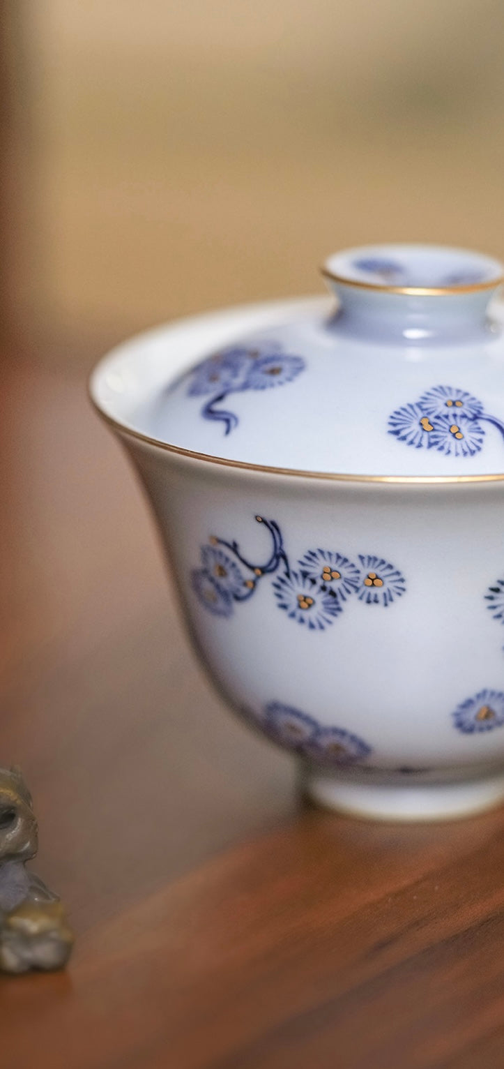 GaiWan - Jingdezhen Blue and White Porcelain Pine Needle