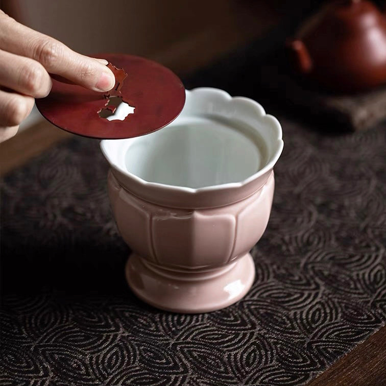 Tea Basin · Pink Lotus Flower Glazed Tea Basin