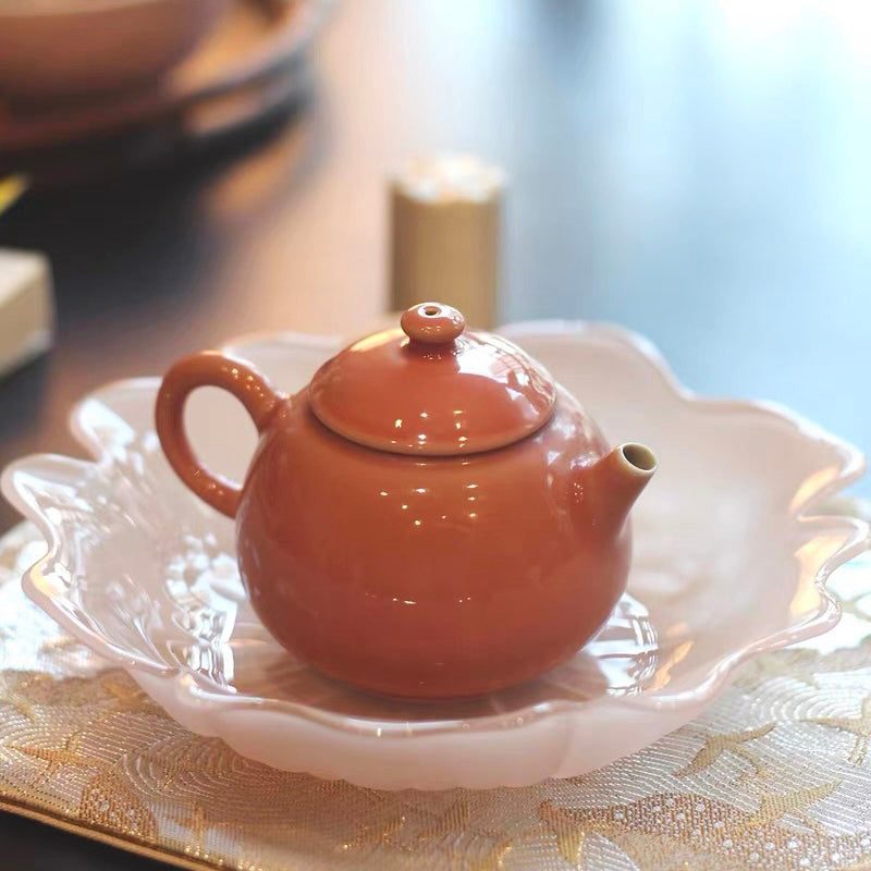Tea Mat · Champagne Color Crane Brocade Tea Mat