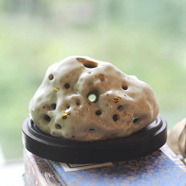 太湖石 置物 擺件 黄花梨台 天然石 唐物 約14kg/ 鑑賞石 WWFT052 太湖石 置物 擺件 黄花梨台 天然石 唐物 約14kg/ 鑑賞石 WWFT052