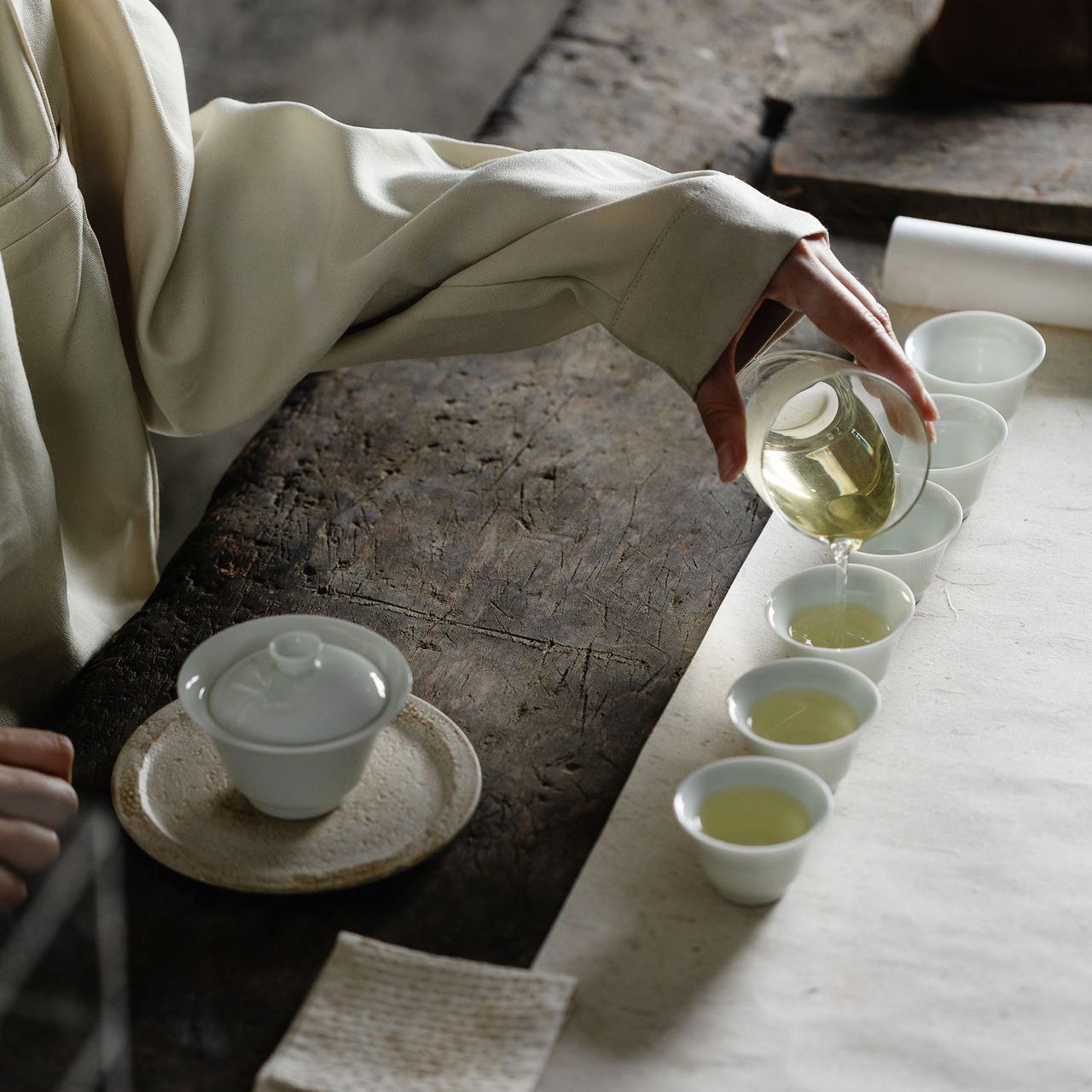 茶杯·纯手工德化白瓷品茗杯（5件套） 